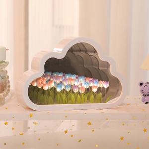 Lámpara de Noche LED Romántica con Forma de Nube de Tulipanes, Decoración Creativa para el Hogar, Hecha a Mano, Regalo para Niñas - Product Image 5