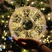 2026 IP44 Wasserdichte 220V Glas-Mini-Glühbirnen Blinkende Weihnachtsbaumbeleuchtung für Innen-/Außen-Dekorationsbeleuchtung