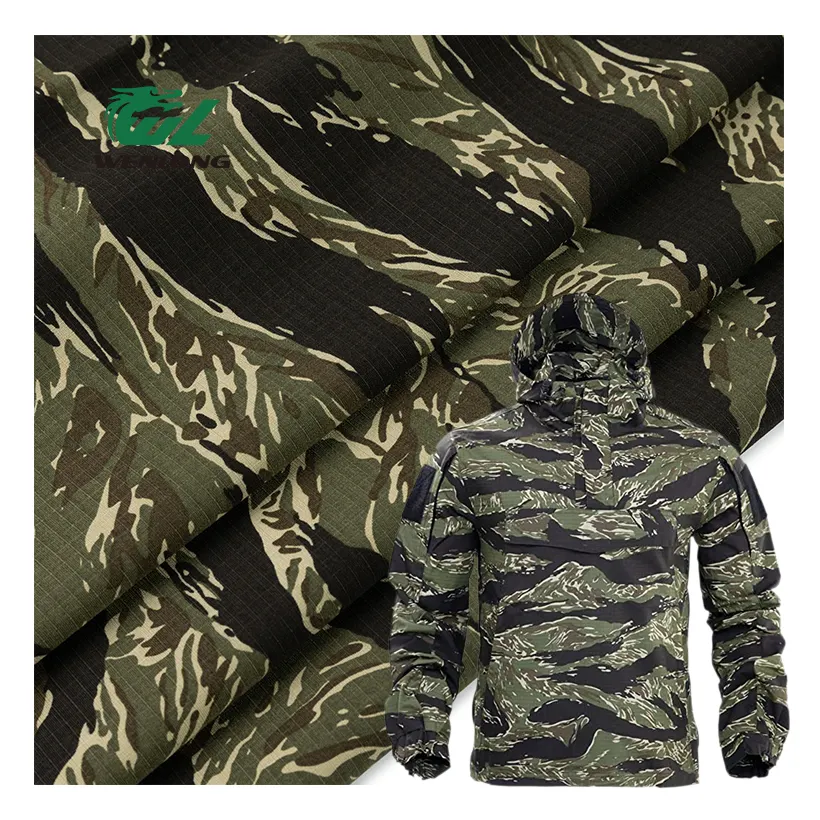 RTS TC 65/35 Camouflage Ripstop Waterproof Fabric Anti Tearing Tactical Gears Tiger Stripe Uniform