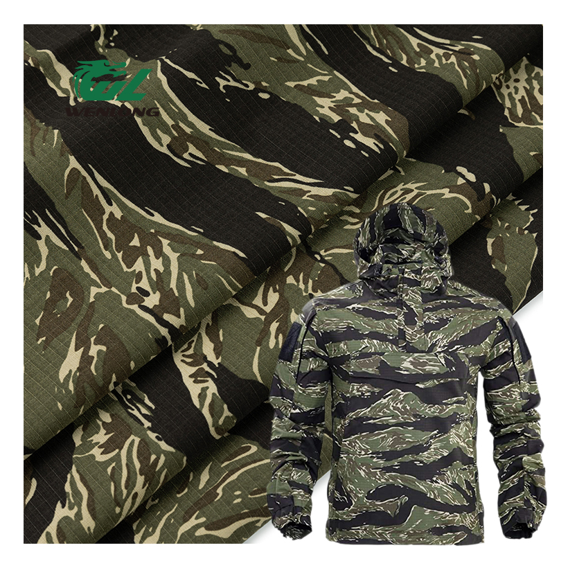 RTS TC 65/35 Camouflage Ripstop Tissu imperméable Anti déchirure Engrenages tactiques Tiger Stripe Uniform