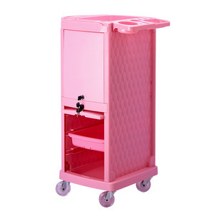 Vente en gros Chariot de salon de beauté rose Chariot de barbier à roulettes rose d'occasion pour cheveux élégants - Product Image 4