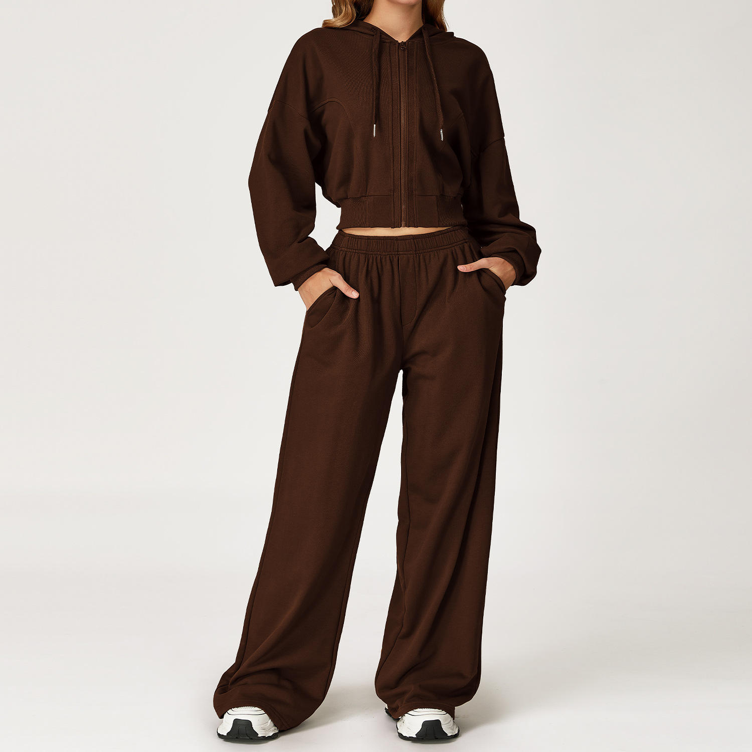 2044 Sweatshirt &amp; 2044 Long Sweatpants - Coffee Brown