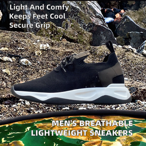 ALIAS MAE Chaussures de course légères à lacets pour hommes en cuir véritable respirant, motif géométrique en maille, logo brodé, antidérapantes - Product Image 2