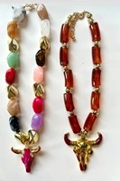 Nouveau collier en plastique coloré en gros, accessoires de taureau, bijoux magnifiques, chaîne quotidienne, plaqué or, cadeau de fête