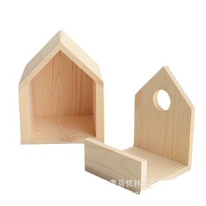 Nichoir carré en pin pour oiseaux, démontable, à suspendre en extérieur - Product Image 2