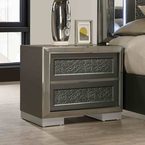 Luxury Contemporary Wood Gold Capped 2-Drawer Apartment Bedroom Nightstand Coffee TV <b>Bedside</b> Table Furniture - Product Image 5