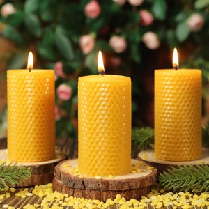 Velas <span class=keywords><strong>de</strong></span> <span class=keywords><strong>Cera</strong></span> <span class=keywords><strong>de</strong></span> <span class=keywords><strong>Abeja</strong></span> Enrolladas a Mano con Logotipo Personalizado, Velas <span class=keywords><strong>de</strong></span> Pilar Naturales Ecológicas con Aroma para Navidad y Actividades Religiosas - Product Image 2