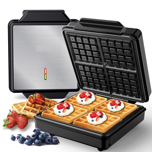 4 tranches en acier inoxydable détachable meilleure Offre Spéciale sandwich gaufre grill oeuf cupcake <span class=keywords><strong>Gaufrier</strong></span> électrique antiadhésif de haute qualité - Product Image 5
