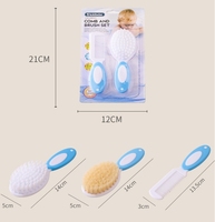 Lot de 2 brosses à cheveux pour nouveau-nés, peigne et brosse pour le toilettage du cuir chevelu, bonnet de berceau