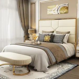 <span class=keywords><strong>Lit</strong></span> de luxe minimaliste postmoderne américain, cadre de <span class=keywords><strong>lit</strong></span> king size pour chambre principale - Product Image 1