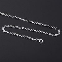 Collier chaîne à maillons de 1 mm, 16/18/20/22/24 pouces, plaqué argent sterling, bijoux tendance pour femmes/hommes, matériau principal en acier inoxydable
