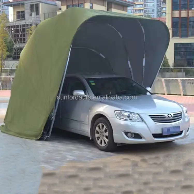 Garage de voiture rond pliable design extérieur portable facile à utiliser auvent pare-soleil coupe-vent parking voiture pliable facile