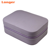 LG7282 Nouvelle boîte à bijoux de voyage design rectangulaire en cuir PU, étui pour collier et bagues avec poche élastique, boîte cadeau de luxe pour bijoux