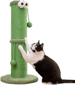 Grand griffoir <span class=keywords><strong>d</strong></span>'<span class=keywords><strong>intérieur</strong></span> de couleur verte écologique avec poteau enveloppé de sisal pour chats et chatons de grande taille - Product Image 1