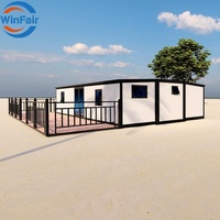 Maison préfabriquée modulaire moderne WinFair à installation rapide, prix compétitif, villas conteneurs de 40 pieds, maisons d'appoint pour 2-3 chambres