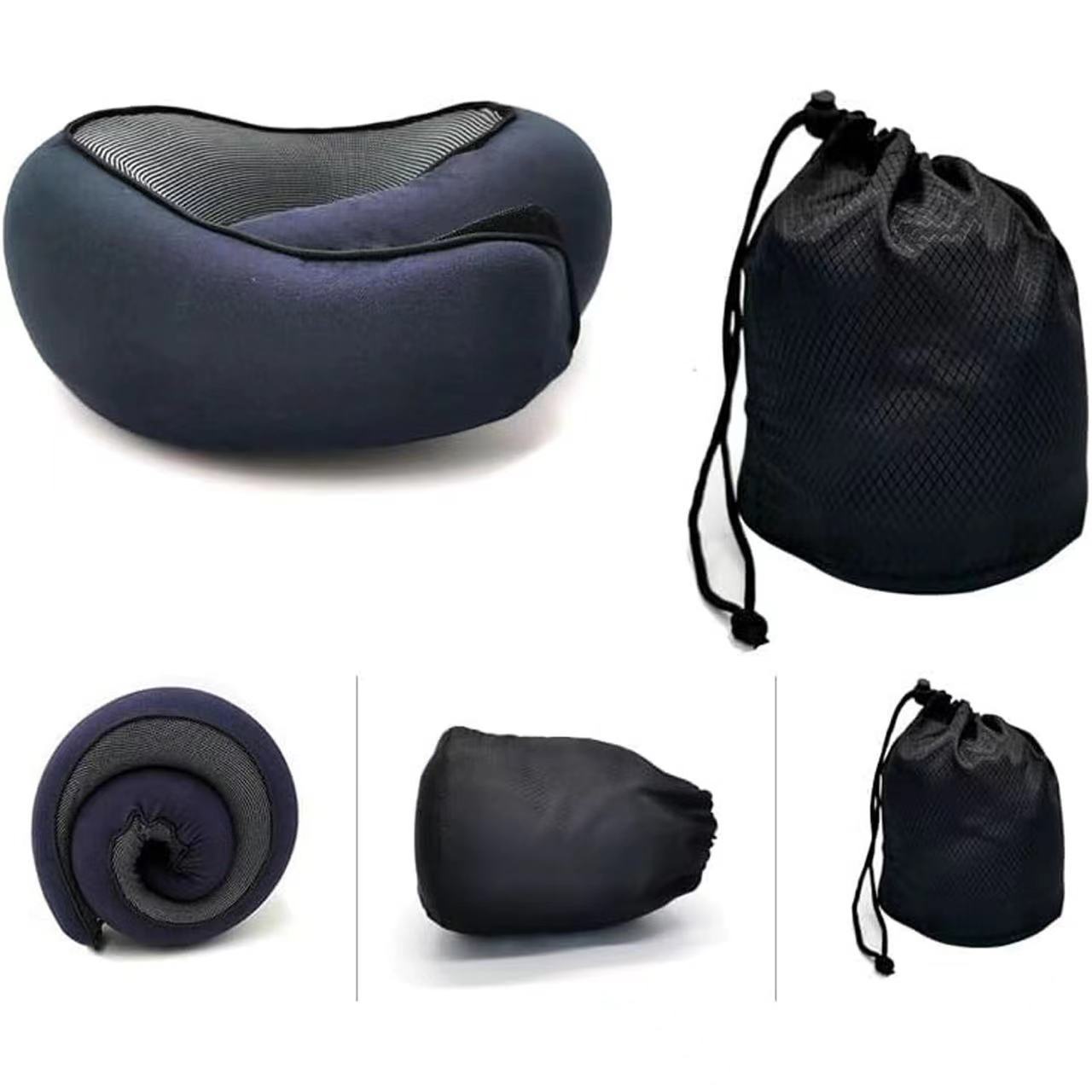 Almohada de viaje caracol azul marino