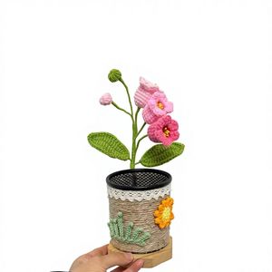 Regalos para el Día del Maestro y la Temporada de Graduación: Serie de Portaplumas Hechos a Mano y Ecológicos con Forma de Hoja de Algodón Tejido a Crochet para Escritorio de Oficina - Product Image 5