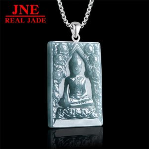 Pendentifs en <span class=keywords><strong>jade</strong></span> naturel <span class=keywords><strong>de</strong></span> type A, bleu eau riche, marque King Somdej, statue <span class=keywords><strong>de</strong></span> <span class=keywords><strong>Bouddha</strong></span> d'Asie du Sud-Est, <span class=keywords><strong>Thaïlande</strong></span>, pour hommes et femmes - Product Image 1