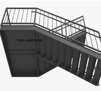 Escalier droit en acier galvanisé plongé chaud extérieur pour le bâtiment commercial