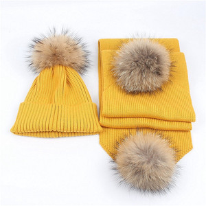 Pompones de Piel de Mapache Real de Color Natural de 18 cm y 15 cm con Broche para Gorros de Punto para Adultos y Niños, Accesorios Hechos a Mano de Lujo - Product Image 4