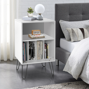 Mesita de <span class=keywords><strong>noche</strong></span> moderna de nuevo estilo, soporte lateral de cama inteligente, dormitorio nórdico, muebles de Metal de madera, mesita de <span class=keywords><strong>noche</strong></span> <span class=keywords><strong>blanca</strong></span> - Product Image 2
