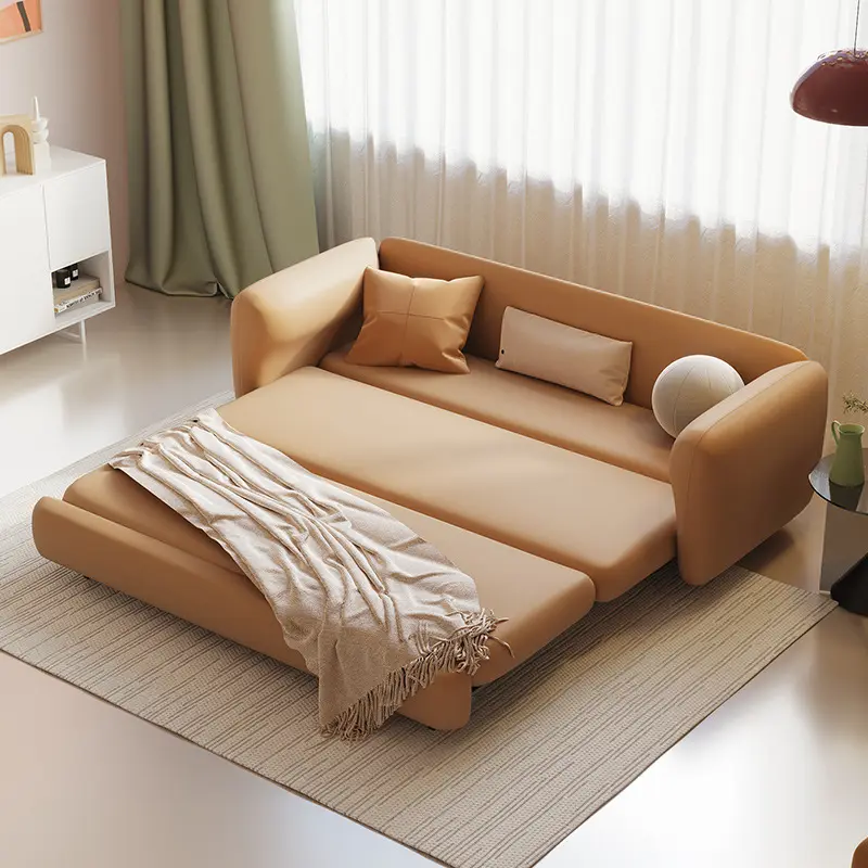 New Space Saving Living Room Furniture Folding Cum Velvet 2 Seats Sofa Bed For Sale