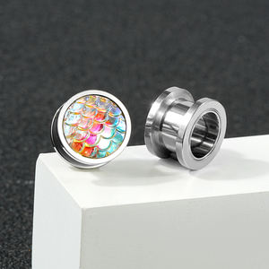 316L سدادات الأذن الفولاذ المقاوم للصدأ والأنفاق ثقب الأذن الأذن الأذن ثمل القرط المتوسع مقاييس الأذن هيئة ثقب المجوهرات - Product Image 5