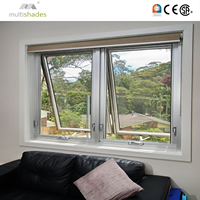 Fenêtre à auvent en aluminium OEM ODM Multishades avec quincaillerie allemande, ouverture facile, système moderne et durable
