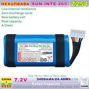 SUN-INTE-265แบตเตอรี่ลิเธียมไอออนลิเมอร์7.2V 3400mAh สำหรับ <span class=keywords><strong>JBL</strong></span> <span class=keywords><strong>partybox</strong></span> ระหว่างเดินทาง Z254 - Product Image 3
