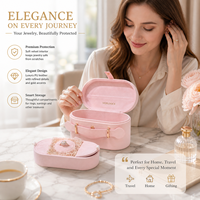 Boîte de rangement pour bijoux avec logo personnalisé, boîte à bijoux de voyage de luxe avec intérieur en velours doux et organisateur multi-compartiments