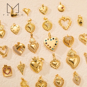 <span class=keywords><strong>Yammy</strong></span> YLJ039 - Accesorios de Joyería DIY Chapados en Oro, Etiquetas Pequeñas en Forma de Corazón, Dijes para Hacer Pulseras y Colgantes - Product Image 2