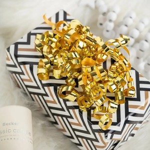 Golden Butterfly Bow Eco-Friendly Double Face Metallic <b>Gift</b> Ribbon Woven Decorative Bow for Birthday Valentine's Day <b>Christmas</b> - Product Image 5