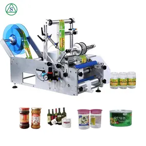 Small Manual Semi-automatic Labeling Machine for Round Bottles