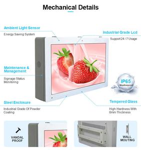 จอแสดงผลดิจิทัลแบบติดผนังพลังงานแสงอาทิตย์ขนาด 55 นิ้ว สำหรับใช้งานกลางแจ้ง พร้อมตู้ครอบ - Product Image 4