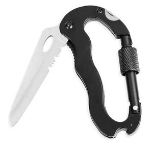 5 in 1 D-Shape Carabiner Knife Foldable for Survival <b>Multi</b>-<b>Tool</b> with EDC Hook for <b>Camping</b> & Hiking - Product Image 1