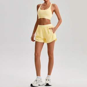 Ensemble <span class=keywords><strong>de</strong></span> yoga et fitness 2 pièces pour <span class=keywords><strong>femme</strong></span> : Soutien-gorge <span class=keywords><strong>de</strong></span> <span class=keywords><strong>sport</strong></span> à bretelles réglables et short <span class=keywords><strong>de</strong></span> course taille haute – <span class=keywords><strong>Tenue</strong></span> d'entraînement et survêtement - Product Image 4