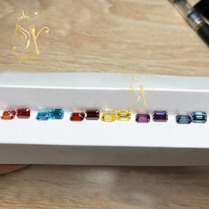 Xingsial พลอย5CT เพชรโมอิส0.5ct มรกตสีโมอิสซานไนต์ตัดมรกต - Product Image 3