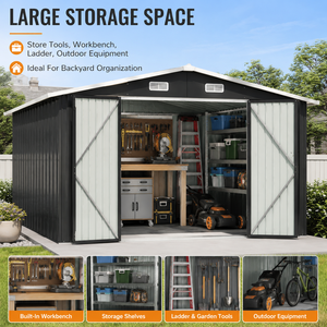 <span class=keywords><strong>Caseta</strong></span> de Jardín Metálica con Techo a Dos Aguas Personalizada, Cobertizo de Almacenamiento Exterior Impermeable, Venta al por Mayor OEM ODM para Proyectos Comerciales en Patios Traseros - Product Image 4