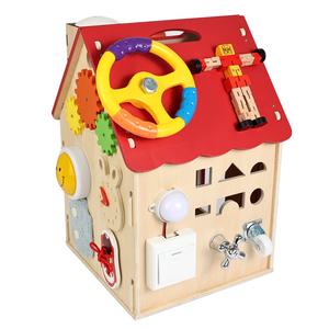 Nouveautés : Jouet éducatif précoce pour le développement, maison Montessori en bois multi-activités pour l'initiation des tout-petits - Product Image 1