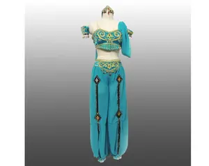Costume de ballet adulte bleu velours indien ventre style arabe costume danzante maya egypte arabe danse tribal ventre costumes