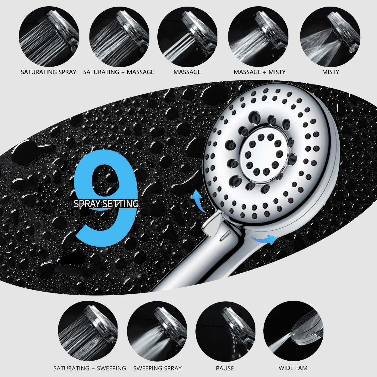chrome - pomme de douche uniquement