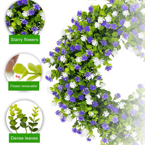 Atmósfera festiva Guirnalda de flores Cielo estrellado Guirnalda de flores de eucalipto colorido para decoración de Navidad <span class=keywords><strong>Colgante</strong></span> de puerta - Product Image 5