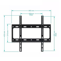 Support mural universel pour téléviseur B42, fixation fixe, noir, acier laminé à froid, support pour moniteur 26-55 pouces, VESA 400x400mm, capacité 50kg