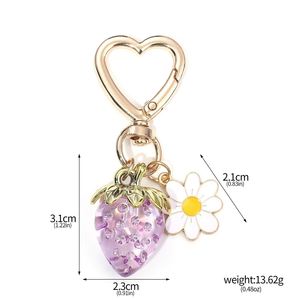 2025 New Arrival High Quality Crystal Strawberry Metal Keychain Pendant Suitable for Girls <b>Gift</b> and <b>Bag</b> and Phone Pendant - Product Image 3