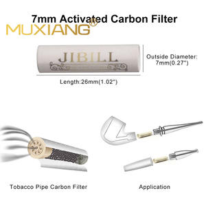 मुक्सीयांग हमें मुक्त शिपिंग 50 पीसी 7 मिमी कार्बन धूम्रपान फिल्टर सिरेमिक कैप के साथ पर्यावरण के अनुकूल सक्रिय कार्बन फिल्टर - Product Image 6