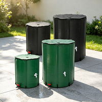 Vente en gros d'usine, baril à eau de pluie pliable en PVC résistant au froid, taille personnalisée 1000L, collecteur d'eau de pluie avec robinet