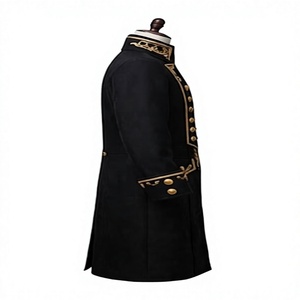Black Steampunk Tailcoat for Men's Long Uniform Frock <b>Coat</b> <b>Vintage</b> Style Formal Stage Costume - Product Image 3