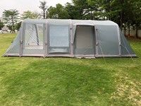 Tente de camping de luxe avec 3 chambres à coucher et 2 salons pour 10 à 12 personnes Tente de camping familiale à grand espace Tente gonflable imperméable