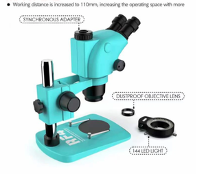 Rf4 RF-6565TV 7050 7-50X 6.5-65X携帯電話<span class=keywords><strong>BGA</strong></span>修理拡大鏡用の調整可能な三眼ズームステレオ顕微鏡 - Product Image 5