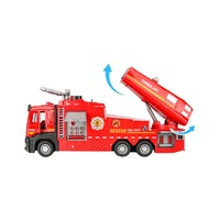 Camion de pompiers à pulvérisation d'eau, simulation, jouet pour enfants avec son et lumière, modèle de voiture en alliage à traction arrière